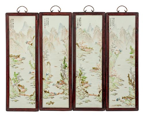 A Set of Four Chinese Porcelain Plaques