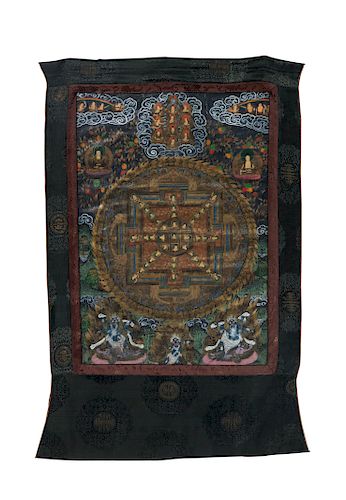 A Tibetan Thangka of a Mandala