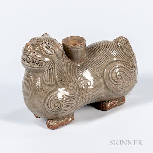 Celadon-glazed Stoneware Incense Burner