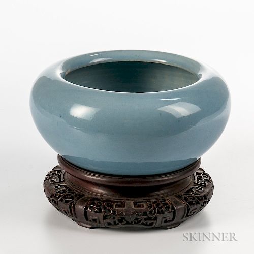 Sky Blue Alms Bowl with Stand
