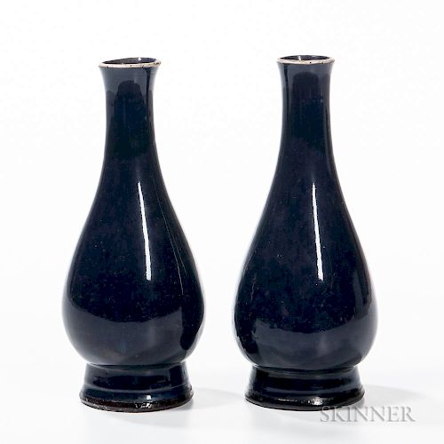 Pair of Aubergine Vases