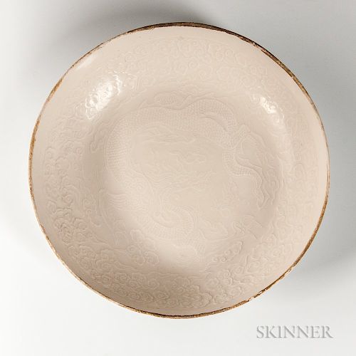 Cream-glazed "Ding" Dish