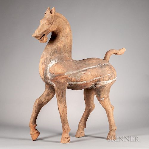 Large Pottery Model of a Prancing Horse