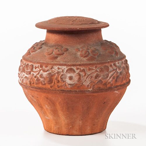 Redware Pottery Jar and Cover