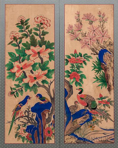 Two Minhwa   Panel Paintings