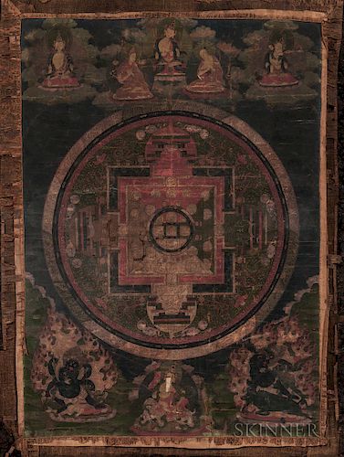 Thangka Depicting a Kalachakra Mandala