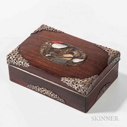 Metal-decorated Wood Box and Cover