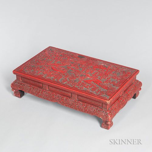 Carved Red Lacquer Kang Table