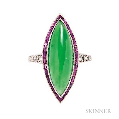 Art Deco Jadeite Jade Ring