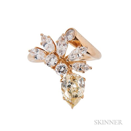 Fancy-colored Diamond and Diamond Ring, Boucheron
