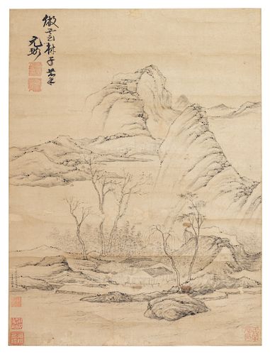 Attributed to Ni Yuanlu
Image: height 22 1/4 x width 16 5/8 in., 57 x 42 cm. 