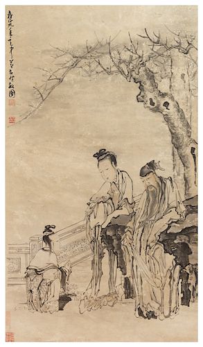 Attributed to Huang Shen
Image: height 45 x width 25 1/2 in., 114 x 65 cm. 