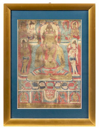 A Tibetan Thangka
Image: 26 1/8 x 18 3/4 in., 66 x 48 cm. 