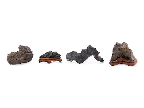 Four Scholar's Rocks
Largest: length 5 1/4 in., 13 cm.