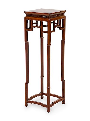 A Rosewood Square Side Stand
Height 39 3/4 x length 12 x width 12 in., 101 x 30 x 30 cm.  