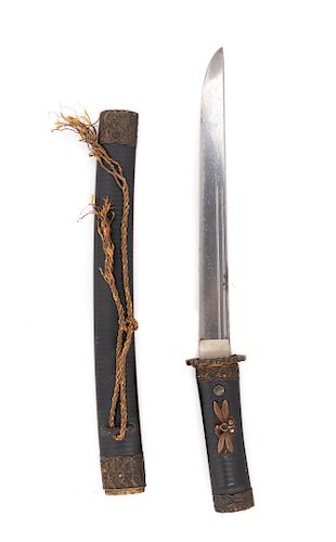 A Japanese Wakazashi
Blade: length 10 in., 25 cm. Overall: length 15 1/2 in., 39 cm. 
