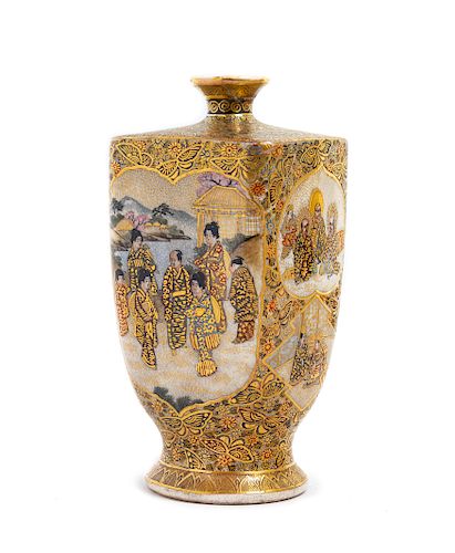 A Japanese Satsuma Vase
Height 5 1/4 in., 13 cm.