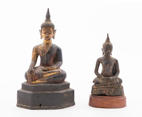 Two Thai Bronze Figures of Buddha
Height of taller 10 in., 25.4 cm.