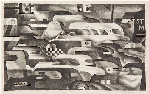 * Benton Murdoch Spruance, (American, 1904-1967), Traffic Control, 1936
