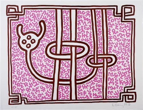 Keith Haring, (American, 1958-1990), Chocolate Buddha, 1989