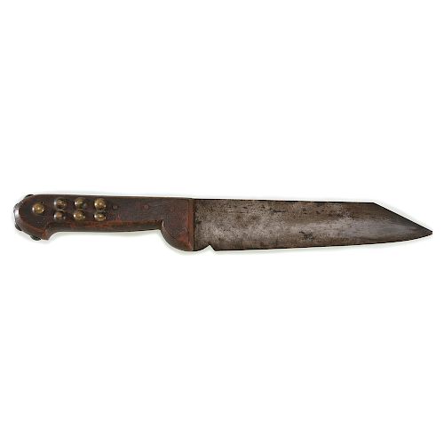 Peter A Strasbourg Knife with Tacked and Painted Handle, From the James B. Scoville Collection