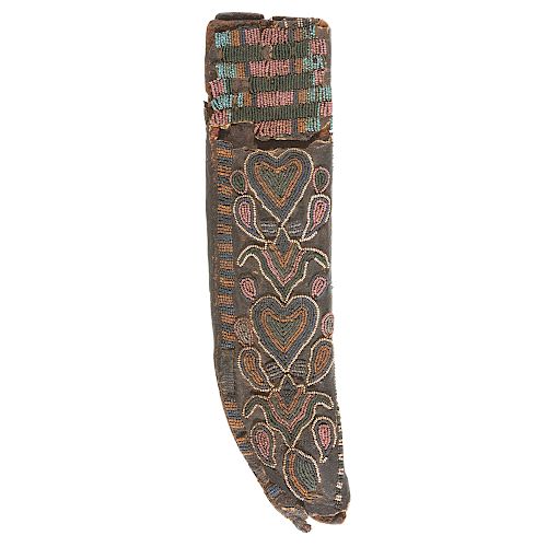 Sioux Beaded Hide Knife Sheath, From the James B. Scoville Collection