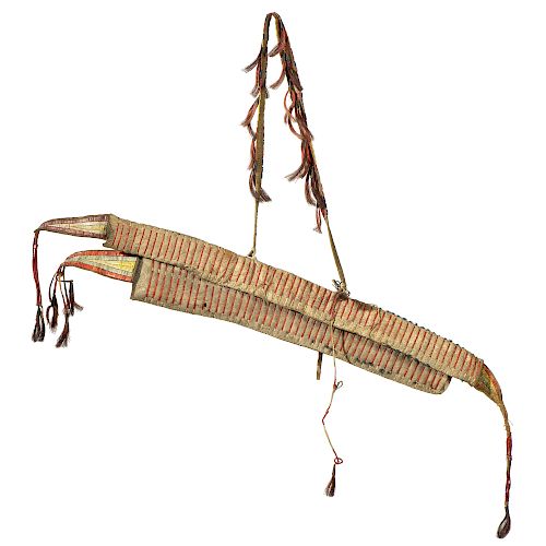 Sioux Quilled and Beaded Buffalo Hide Bowcase and Quiver, From the James B. Scoville Collection