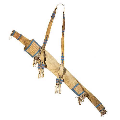 Sioux Beaded and Quilled Buffalo Hide Bowcase and Quiver, From the James B. Scoville Collection
