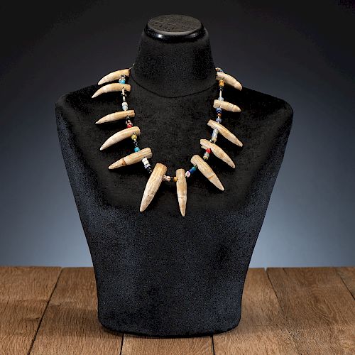Bear Teeth and Trade Bead Necklace, From the James B. Scoville Collection