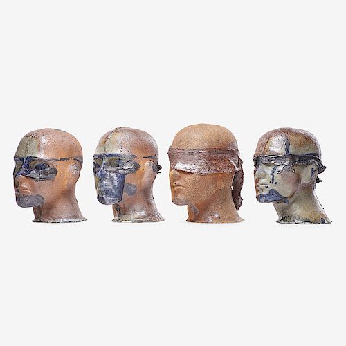 TONY HEPBURN Four ceramic heads
