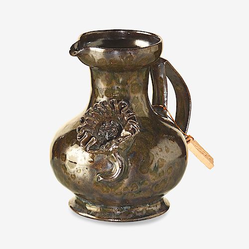 GEORGE OHR Pitcher with accordion flower