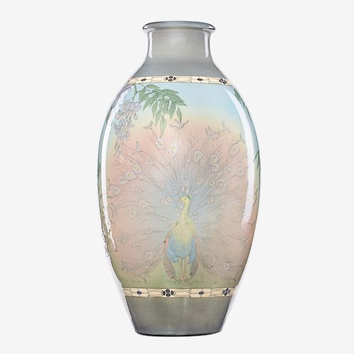 SARA SAX; ROOKWOOD Massive Jewel Porcelain vase