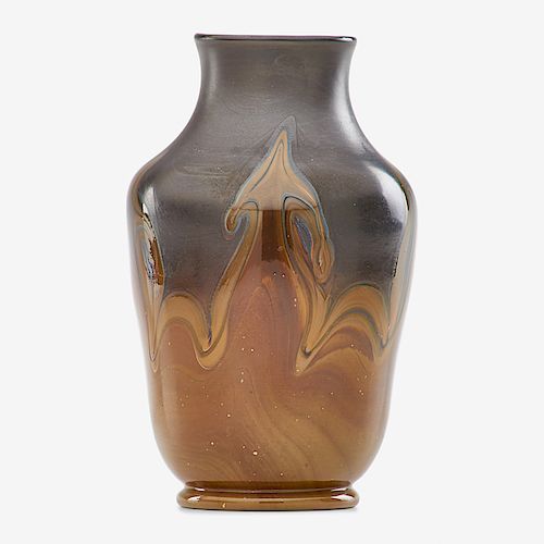 TIFFANY STUDIOS Rare Favrile glass Agate vase