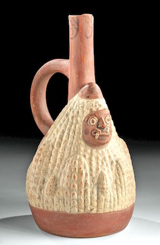 Moche Ceramic Stirrup Vessel - Ai Apec as Corn