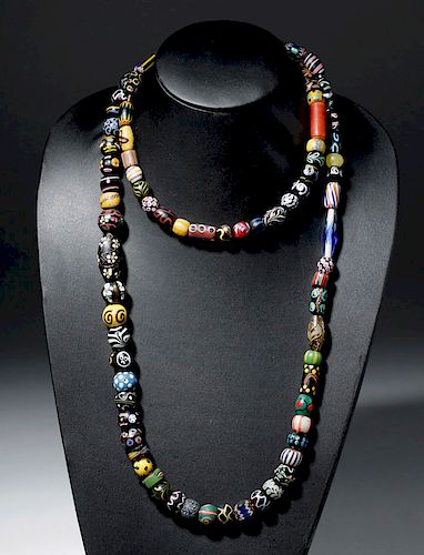 Strand of 19th C. Italian Millefiori Glass Beads (80)