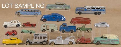 Large group of miscellaneous small cars, mostly T