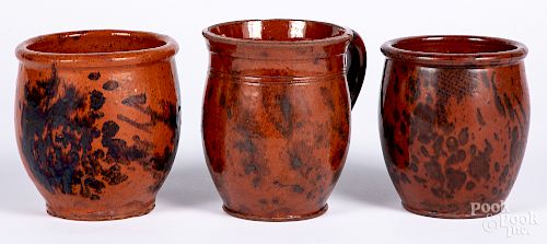 Three redware jars