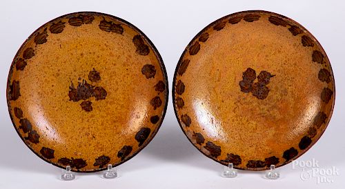 Pair of redware plates