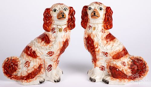 Pair of large Staffordshire spaniels