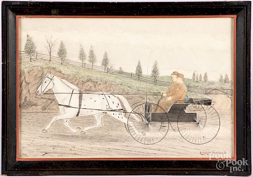 Pennsylvania mixed media of a horse and carriage