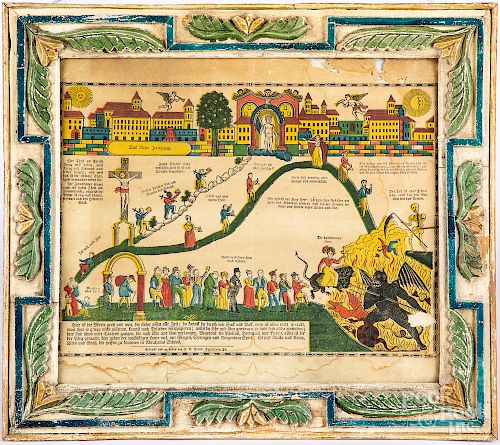 G.S. Peters printed and hand colored fraktur