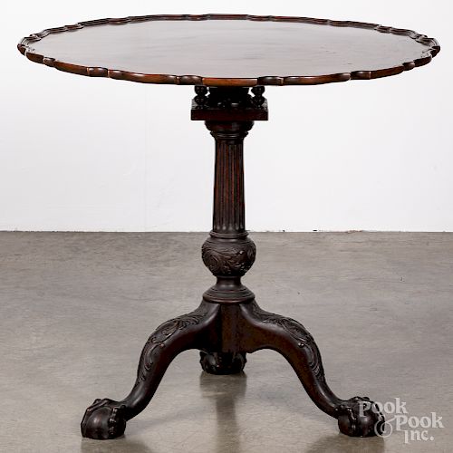 Chippendale style mahogany piecrust tea table