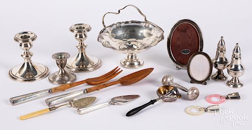 Group of weighted sterling and mounted tablewares