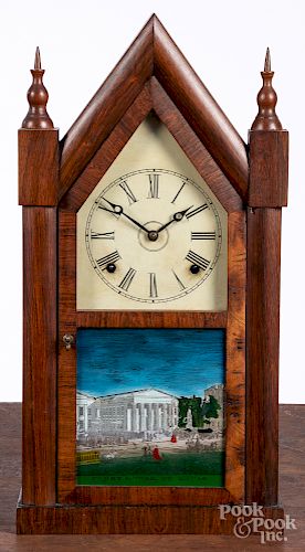 Terry, Fairbanks & Co. rosewood steeple clock