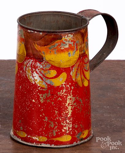 Red toleware mug