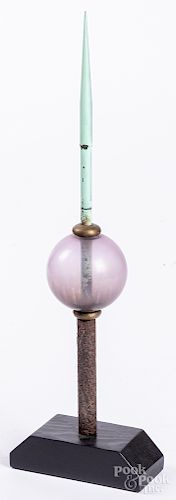 Iron and copper lightning ball rod