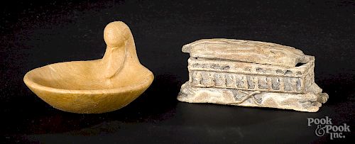 Two ancient style stone vessels