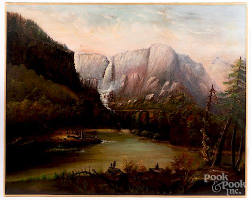 American oil on canvas western landscape