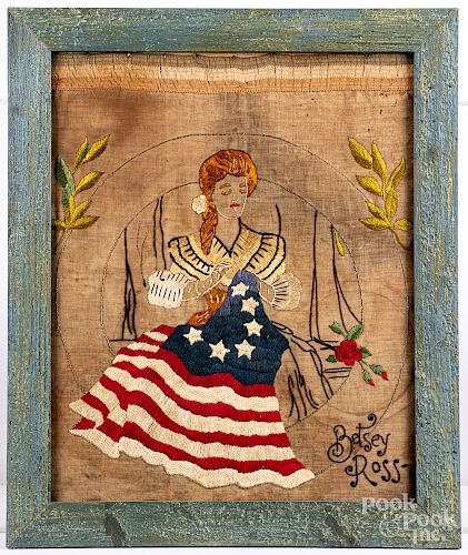 Needlework picture of Betsy Ross
