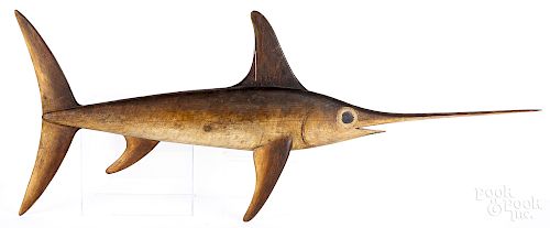 Ian McNair, carved and painted swordfish